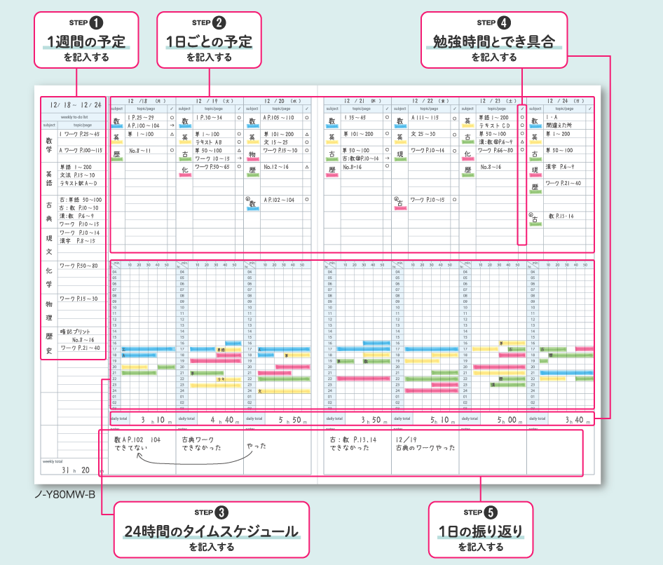 ウイークリータイプの中身